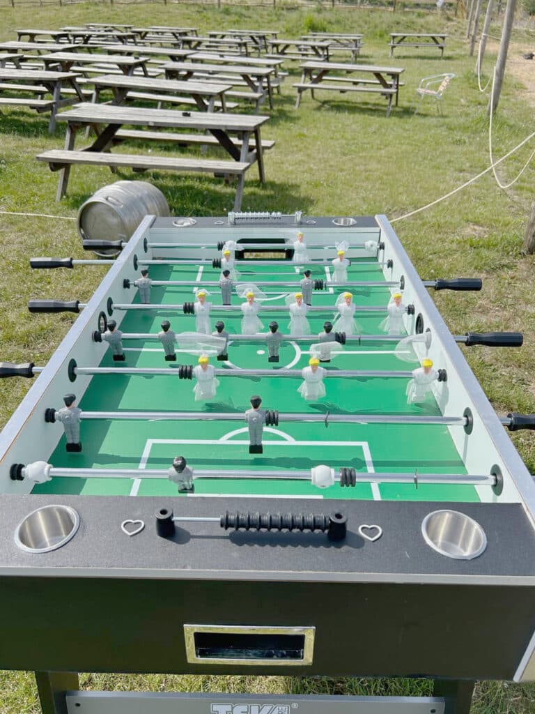 Brides versus Grooms football table wedding game