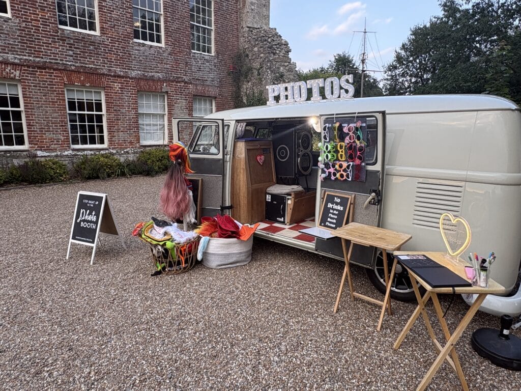 Wedding photo booth at Castle Westenhanger in Kent