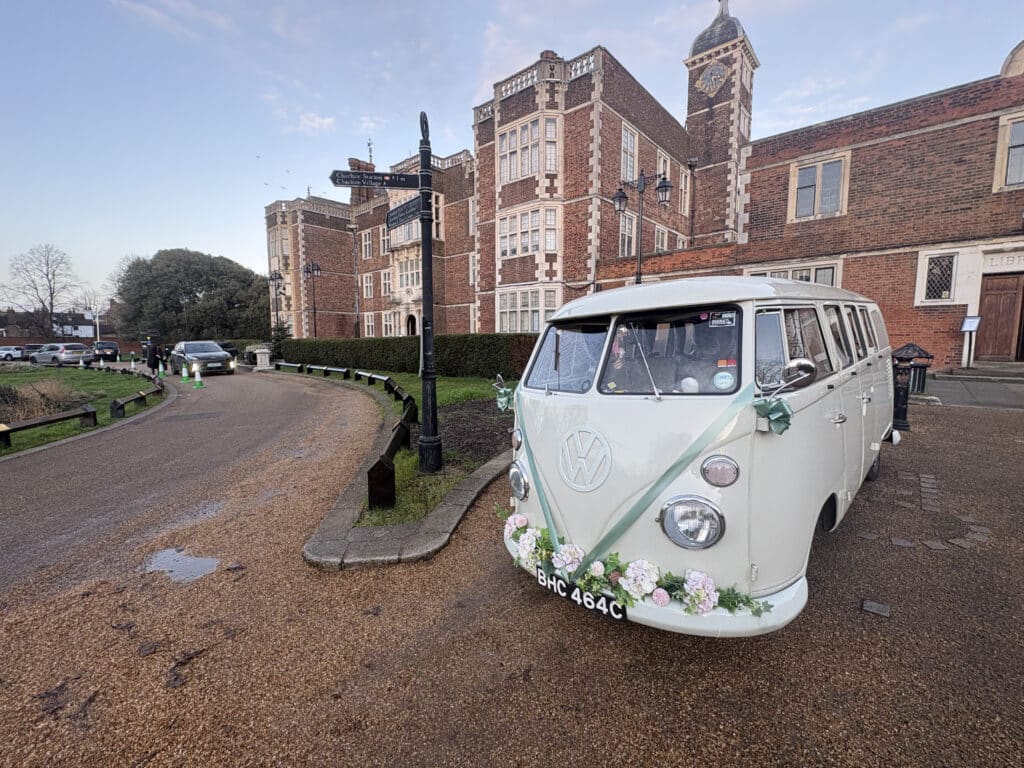 intage VW wedding car at Charlton House in South East London
