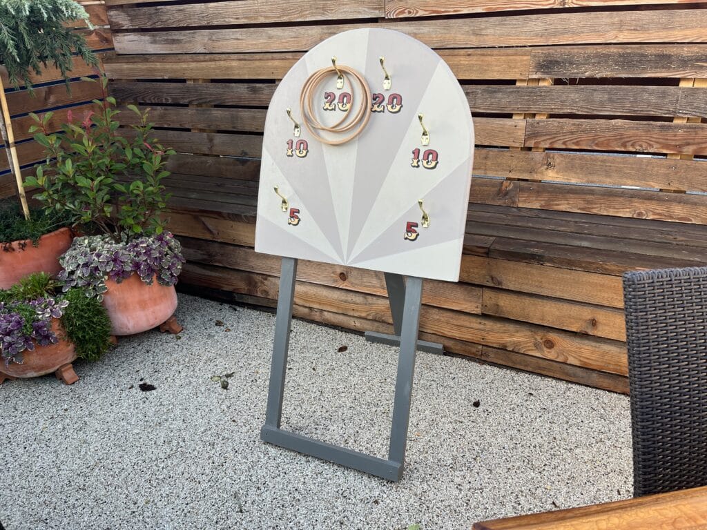 Vintage wedding games set up at Gaynes Park in Essex